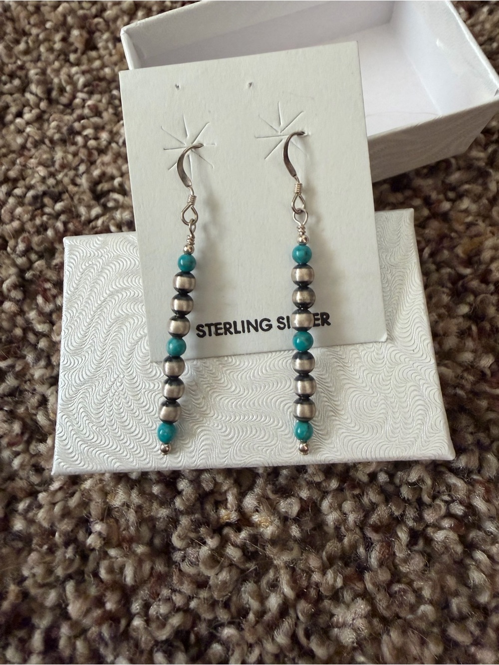 Turquoise Bead Dangle Earrings